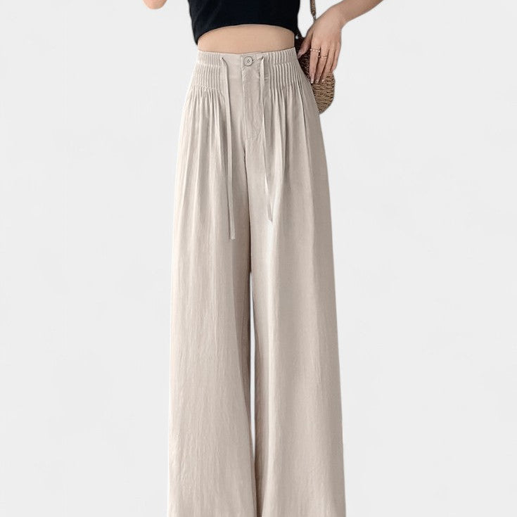 Ilyana Pantalones de Cintura Alta y Pierna Ancha