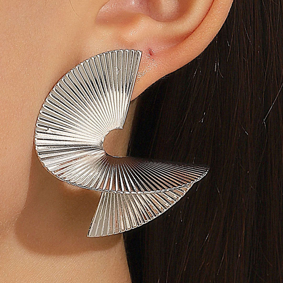 Pendientes de Metal Plisado