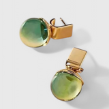 Pendientes de Cristal Verde Vintage en Oro
