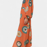 Sibley Vestido Maxi de Lino con Estampado Exclusivo y Cinturón