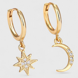 Pendientes Celestiales de Estrella y Luna