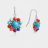 Pendientes Redondos Multicolor con Turquesa