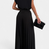 Liora Conjunto de Dos Piezas con Top Estructurado y Pantalón Plisado