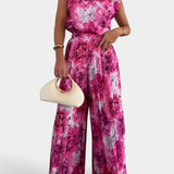 Liora Conjunto de Dos Piezas con Top Estructurado y Pantalón Plisado