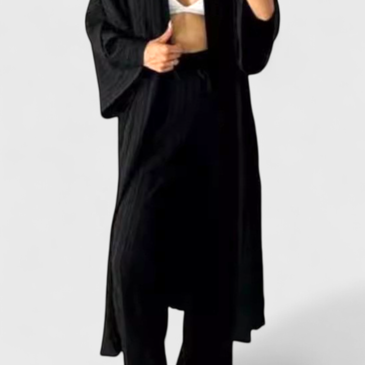Caspian Conjunto Relajado de Dos Piezas con Kimono Largo