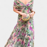 Alondra Vestido Largo con Estampado Floral Fantasía y Escote en V
