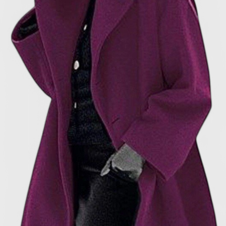 Abrigo Oversized de Mezcla de Lana Harper con Solapa Ancha
