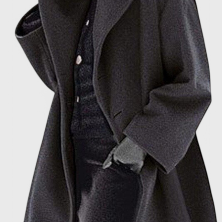 Abrigo Oversized de Mezcla de Lana Harper con Solapa Ancha